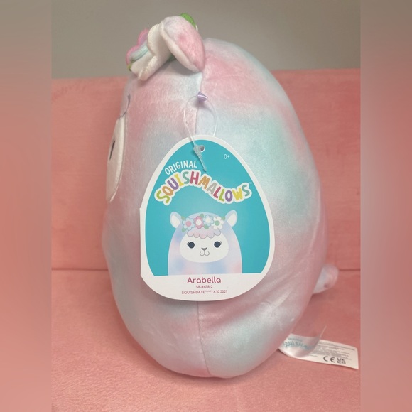 ON HOLD! NWT Squishmallows 8" Arabella the Llama Flower Headband Animal Squad - Picture 2 of 4